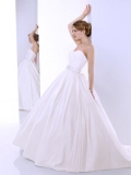 2012 simple white Cheap Wholesale New Style sweetheart Applique Beading at waist satin ball gown Wedding Dress