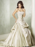 2012 fashion Wholesale Cheap New Design ivory Strapless Pleated taffeta bridal Wedding Dress