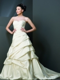 2012 european style ivory Wholeslae Cheap New Design Sweetheart Strapless taffeta Ball Gown Wedding Dress