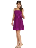 Cheap Sheath/ Column Wholesale New Style Purple Spaghetti Straps Tube Cocktail Dress
