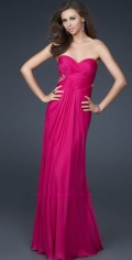 A Line Charming Dropped Chiffon Floor Length Cross Pleated Evening Dress With Beadings