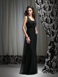 Black Cheap Incredible Sales Halter Column chiffon Design Evening dress At Wholesale Price