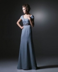 Popular in spring New Style Off the shoulder A-line Empire Waist Cheap sash Evening dress