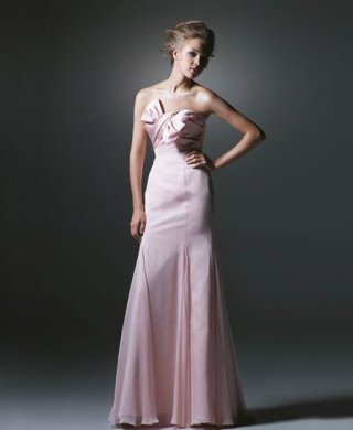 Hot Wholesale Cheap perfect Design Sash decorated Mermaid Pink Evening dress