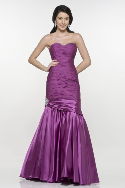 Hot Sale Lavendar Sweetheart fashion pleated mermaid Design Evening Dress With Sash