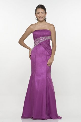 Elegant Meirmaid/ Trumpet Purple Straplless Sash lacing up Hot Wholesale Design Evening Dress