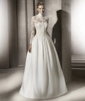 2012 Simple Satin Designer A-line with Lace Wrap Ball Gown Wedding Bridal Gown