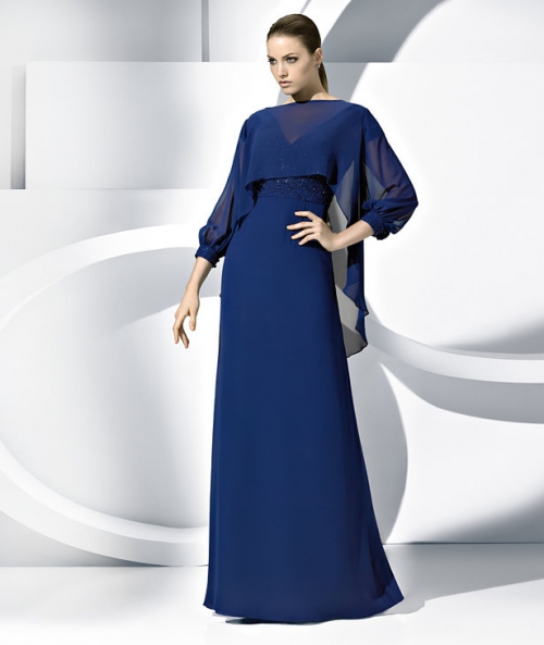 Formal V-neck Sequin Working Floor length with Short Sleeves Evening Gown