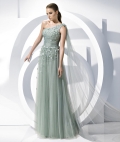 New Style One Shoulder Organza Long Style Column Evening Gown