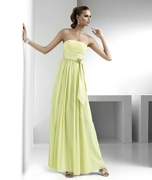 Daffodil Strapless Empire Waist Floor-length Evening Gown