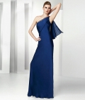 Modern One Shoulder Designer Floor-length Satin Evening Gown