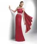 Fashion One Shoulder Designer Sheath/ Column Floor-length Chiffon Evening Gown