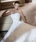New Style A-line One Strap Court Train Chiffon Attractive Wedding Dress