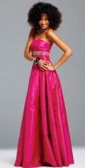 A Line Ball Gown Flat Neckline Dropped With Appliques Waist Evening Dress