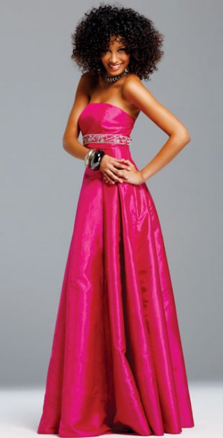 A Line Ball Gown Flat Neckline Dropped With Appliques Waist Evening Dress