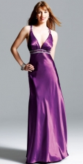 Beading V Neckline And Waistand Column Style Bridesmaid / Evening Dress
