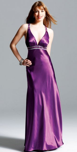 Beading V Neckline And Waistand Column Style Bridesmaid / Evening Dress