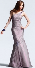 Mermaid / Trumpet Side Draped Floor length Beading Strap Elegant Evening Dress