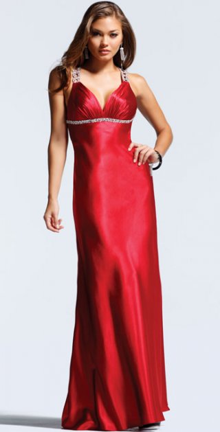 A Line Absorbing Ball Gown Elastic Satin Beading Halter With V Neck party Dress