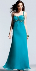 Sweetheart Neckline Dropped ,Chiffon With Beadings Elegant Evening Dress