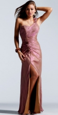 Fashion Fully Draped And Pleated Deatailed Bodice Floor Length Evening Dress