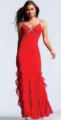 Column / Sheath With Beading Straps Floor Length Evening Dress