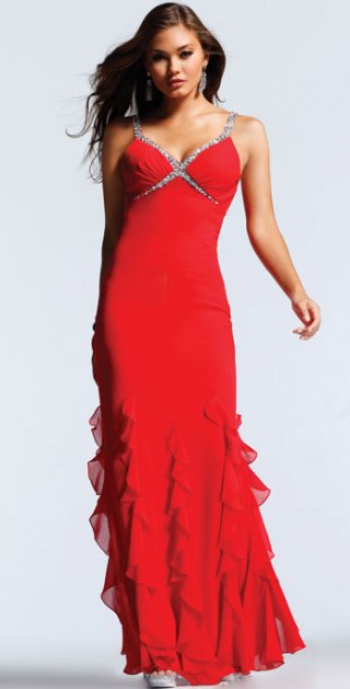 Column / Sheath With Beading Straps Floor Length Evening Dress