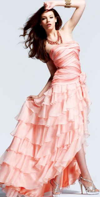 A line Flat Light Pink Cute Princess Elegant Evening Dress/ Bridesmaid Dress