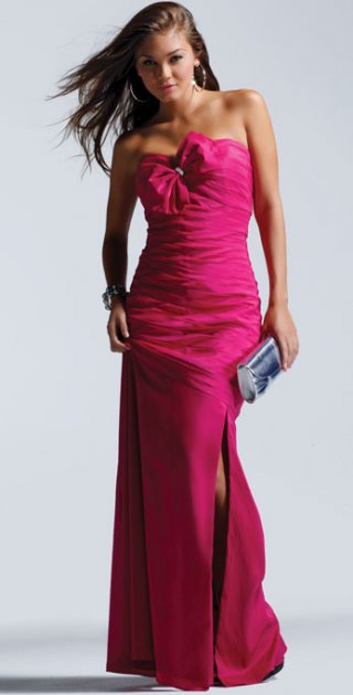 Seductive A line Natural Bowknot Side Ruched And Pleated Chiffon Furcation Evening Dress