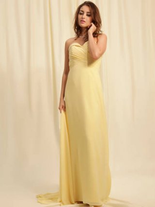 Sweetheart Strapless Dark Yellow Elegant Glamorous Evening Dress/ Prom Dress(FHFS-0026)