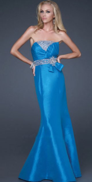 Unique Trumpet Scoop Neckline And Strapless Beading Evening / party Dress