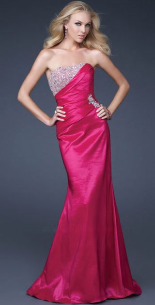 A Line Side Draped Floor Length With Sequins Scalloped-Edge Evening Dress