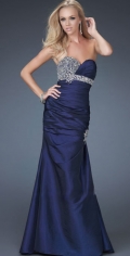 Pretty Dark Blue Trumpet Style Party / Evening Sweetheart Neck Dress