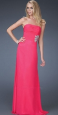 A Line Sheah / Column Style Strapless Bateau Neckline Evening / Homecoming Dress