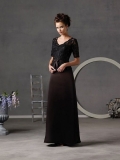New Black Beaded Embroider Short Sleeves With a Sash Mother of Groom and Bride Dress 2011
