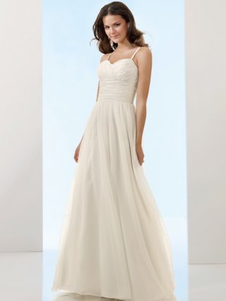 Discount Exquisite Spaghetti Straps Sweetheart Empire Waist plicated Beach Wedding Dress