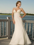 Discount Enticing Spaghetti Straps Sweetheart Embroider Beach Wedding Dress
