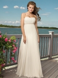 Lovely Discount Strapless Sweetheart Puffed Pleated Empire Waist Beach Wedding Dress