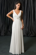 Inexpensive V-neck Simple Elegance Beach Wedding Dress Under 150