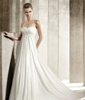 2012 Empire Waist Sweetheart Sweep length Sash Lace Up Beach Wedding Dress