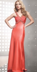HAlter With Beadings Dropped Floor Length Pleated Elegant Evening Dress