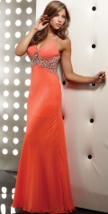 Spaghetti Straps Column Style Beadings And Ruched V Neckline Evening / Bridesmaid Dress