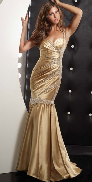 Mermaid Beading Straps Sweetheart Neckl Floor Length Pleated Evening Dress