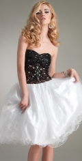 Eye-Catching Ball Gowm And Transparent Tulle Inlay Crystal Party / Cocktail Dress