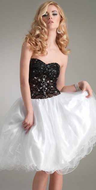 Eye-Catching Ball Gowm And Transparent Tulle Inlay Crystal Party / Cocktail Dress