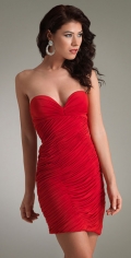 Sexy Red Sheath Style Fully Ruched Bodice and Sweetheart Party / Evening Dress