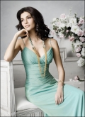 Cheap Sexy Aqua Spaghetti straps Empire waist Bridesmaid Dress/ evening dress