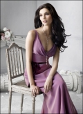 Light Purple V-neck Floor length Empire waist Bridesmaid Dress/ evening dress Under 100