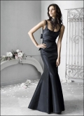 Black Formal Mermaid/ Trumpet Empire Waist Floor lenth Bridesmaid Dress Under 100