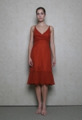 Red V-neck Empire waist Bridesmaid Dress/ evening dress Hot Sale Available in Spring